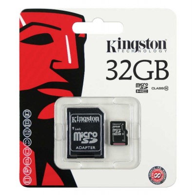 Kingston Κάρτα μνήμης Micro SD C10 32Gb + 1 ADP